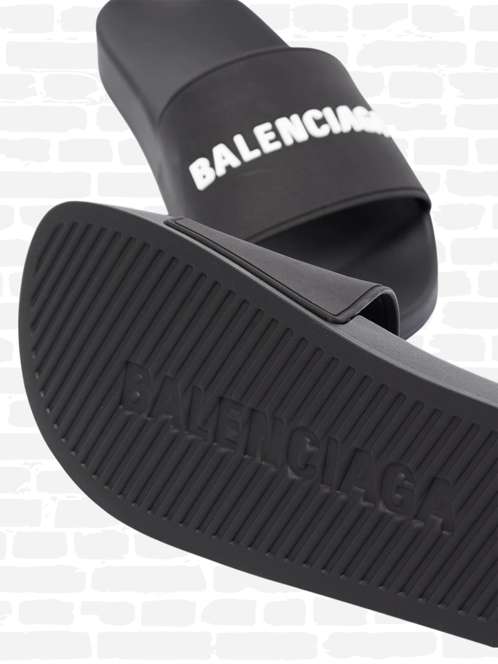 Balenciaga tongs couleur noire Pool Slide Sandal