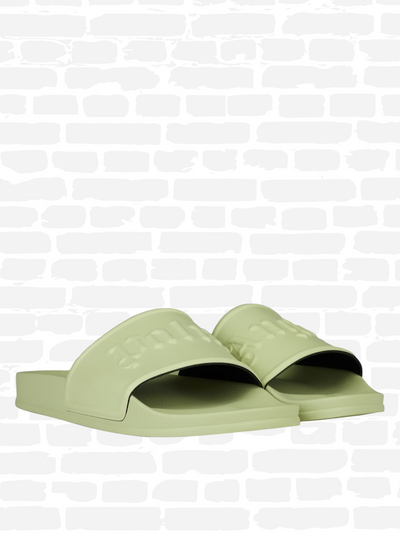 פאלם אנג'לס כפכפים צבע ירוק מנטה logo-print slides